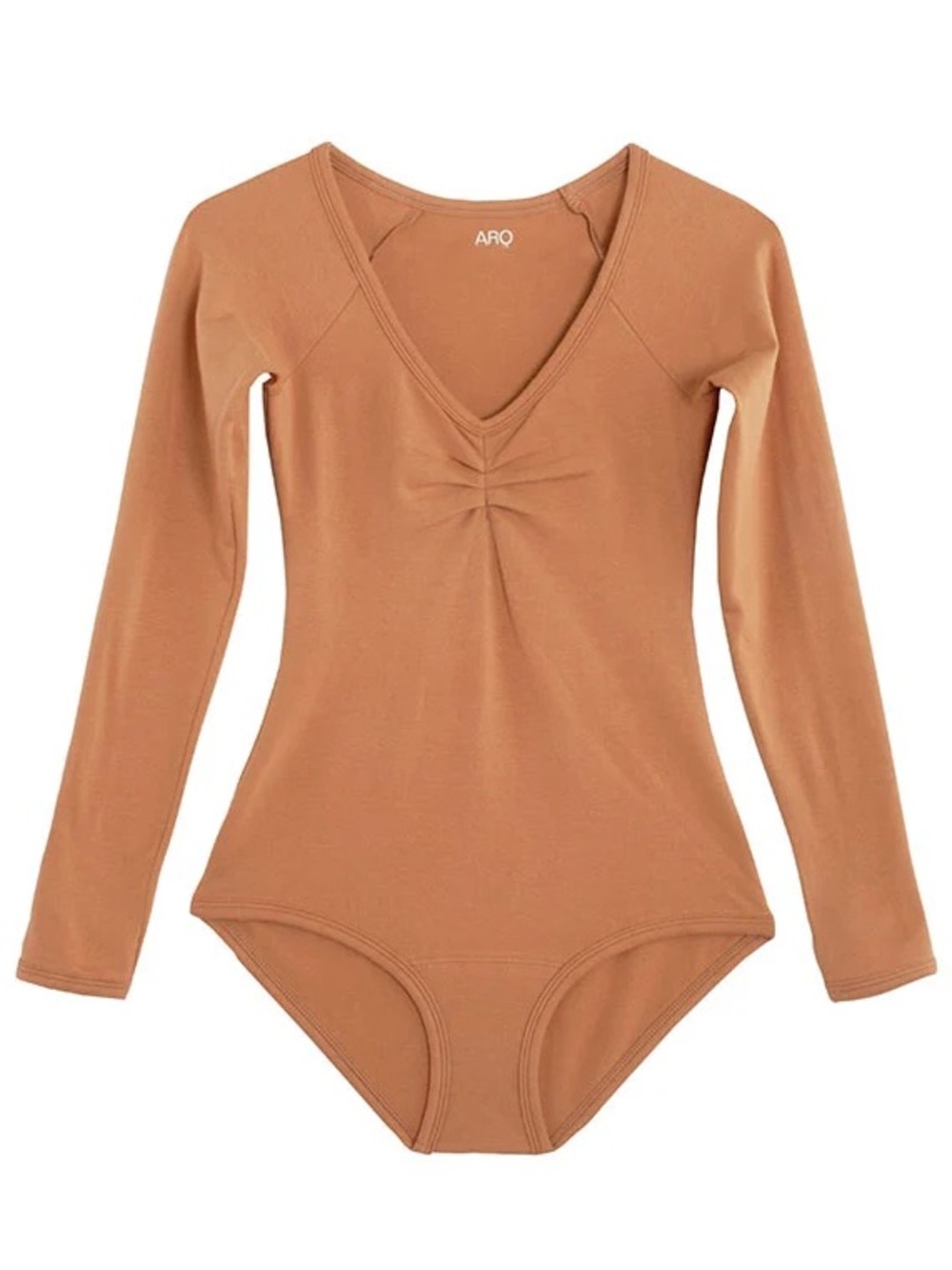ARQ Paloma Leo Bodysuit in Camel Long Sleeve One Piece